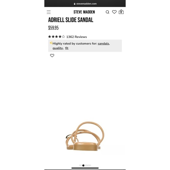 STEVE MADDEN Adriell Strappy Slide Sandal w/ Gold Toe Ring Accent 8 US Blue - Picture 9 of 10